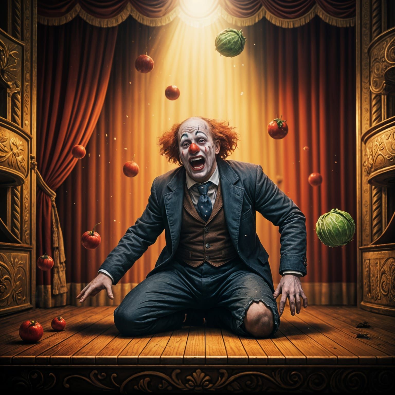 Sweaty Clown in Vaudeville Chaos