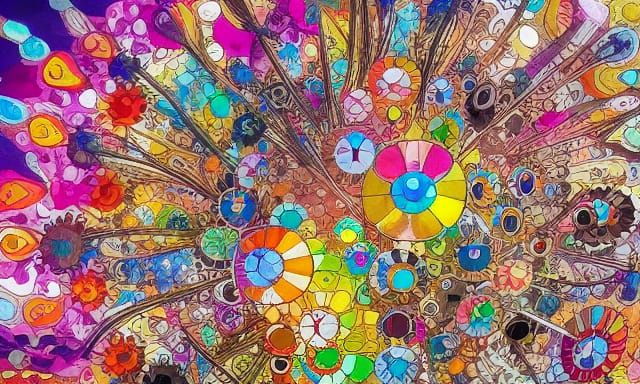 Kaleidoscopic Ink Dream Inspired by Surreal Art