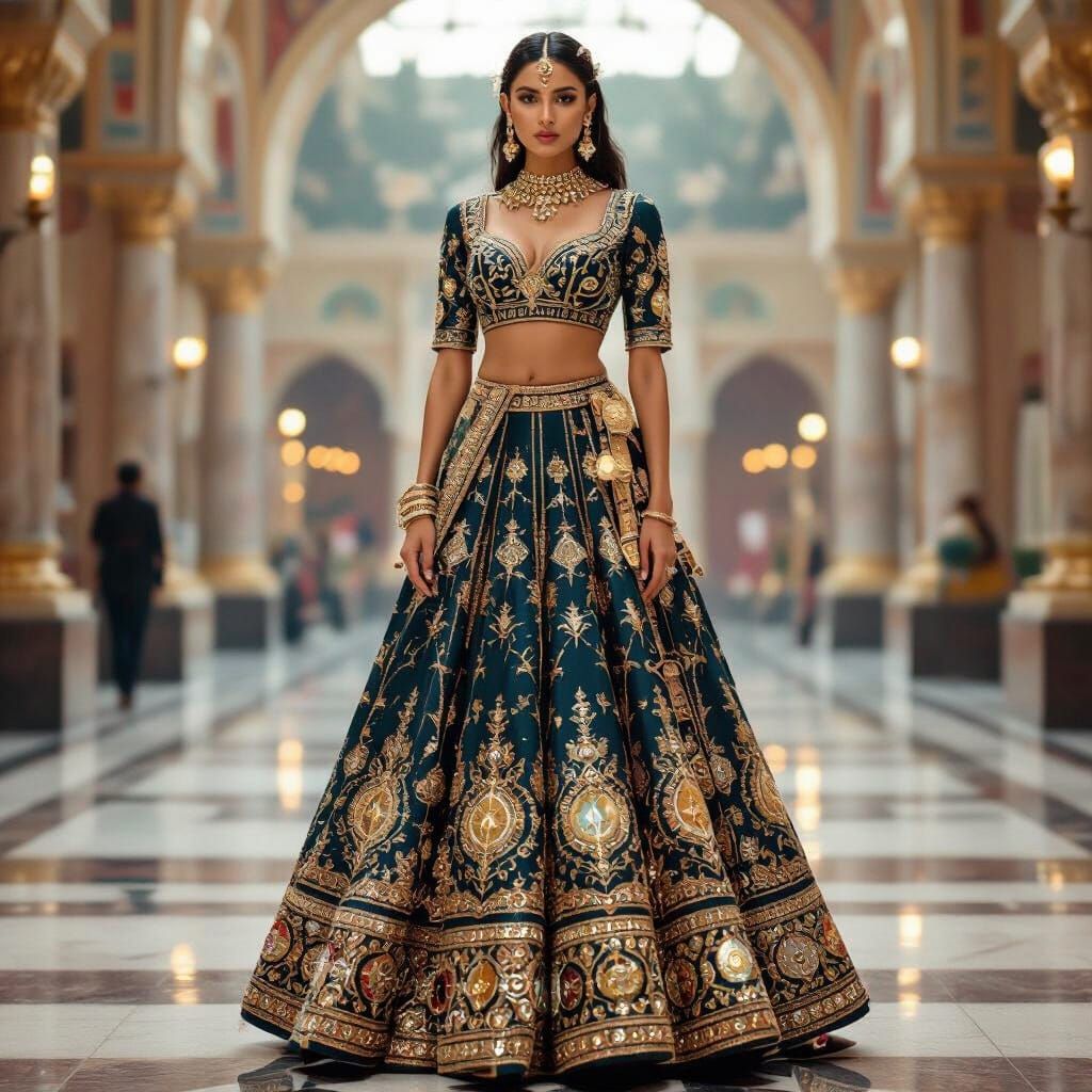 Futuristic Court Lehenga with Smart Fabric Sensors