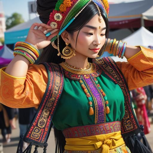 Vibrant Downtown Ethnic Festival in 4K