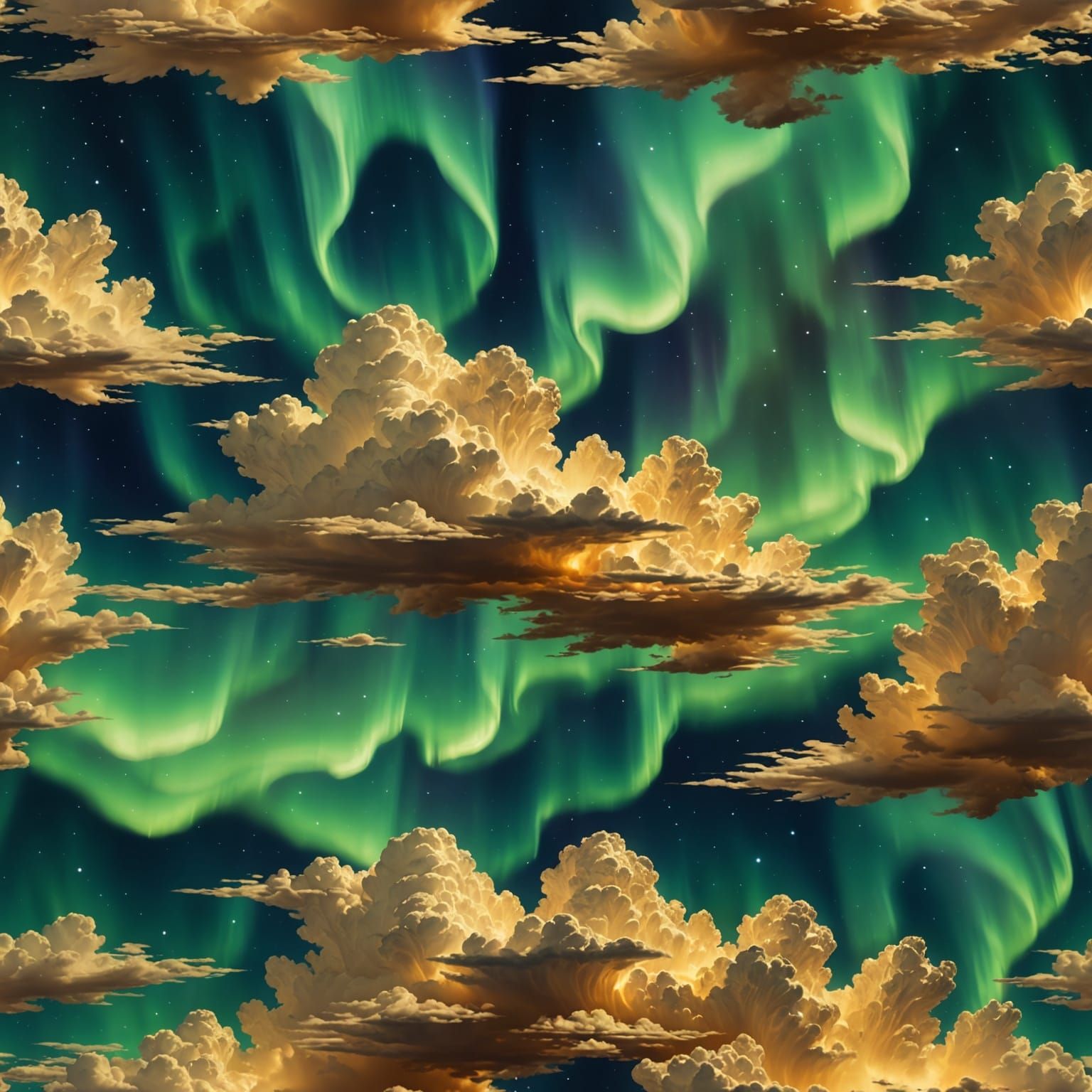 Golden Cloud Aurora: Shimmering Celestial Display