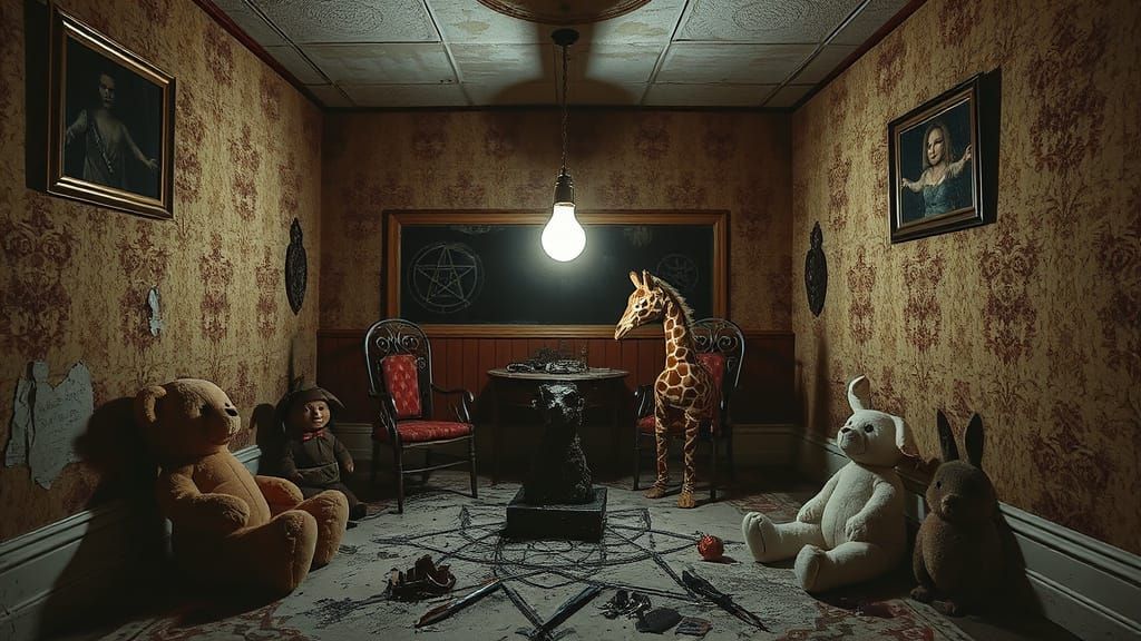 Creepy Abandoned Room with Possessed Dolls
