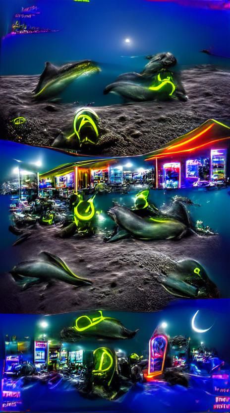 Dolphin Underwater Club in Neon Moonscape