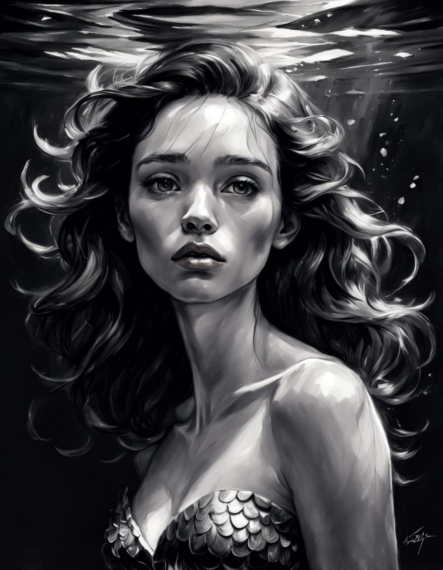 astrid berges-frisbey mermaid. Full body pose. Sensual. Char...