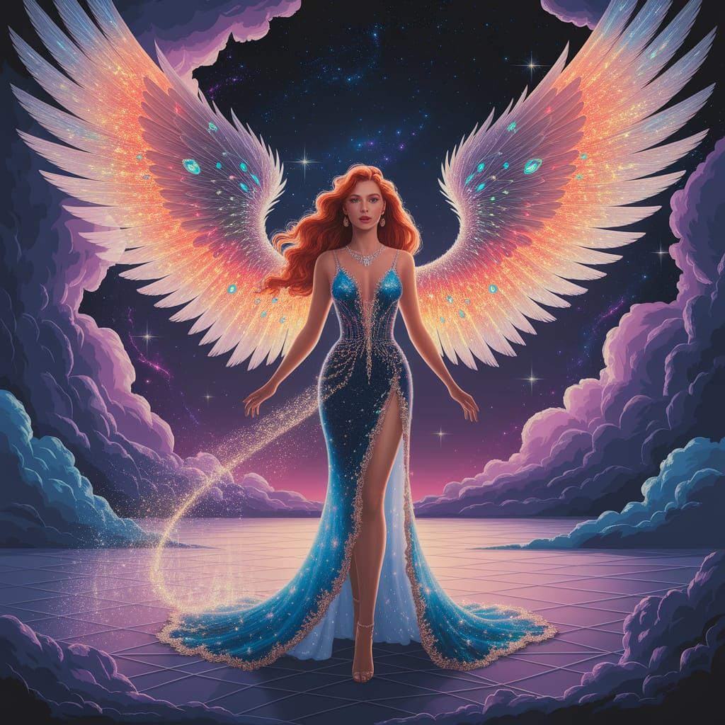 Ethereal Goddess Radiates Cosmic Beauty