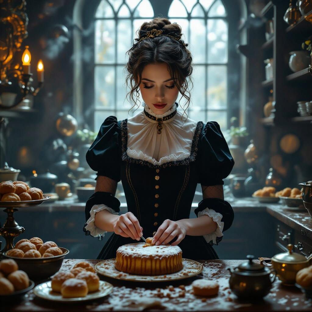 Dark Academia Fantasy Baking: Digital Matte Painting