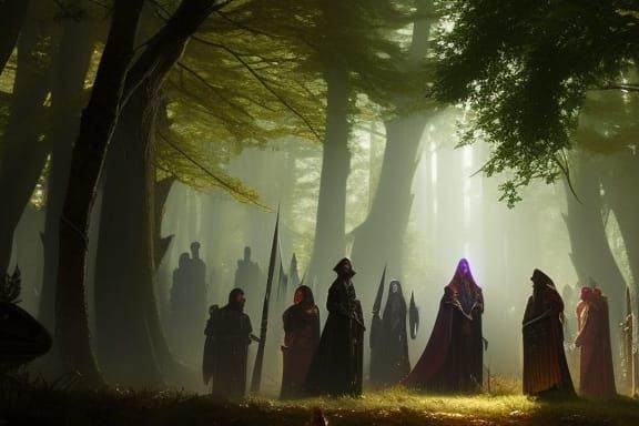 Elven Funeral in Dark Fantasy Style