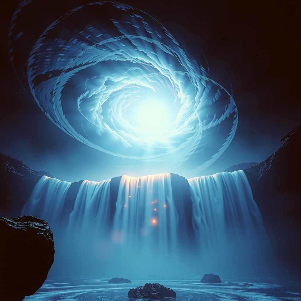 A cosmic waterfall