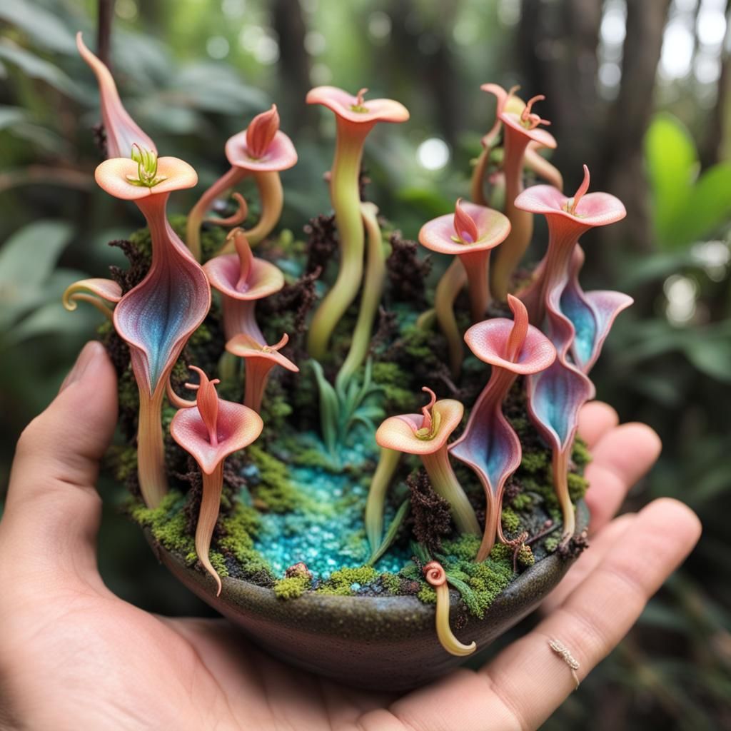 Fairycore Fairies Playing in Nepenthes Forest