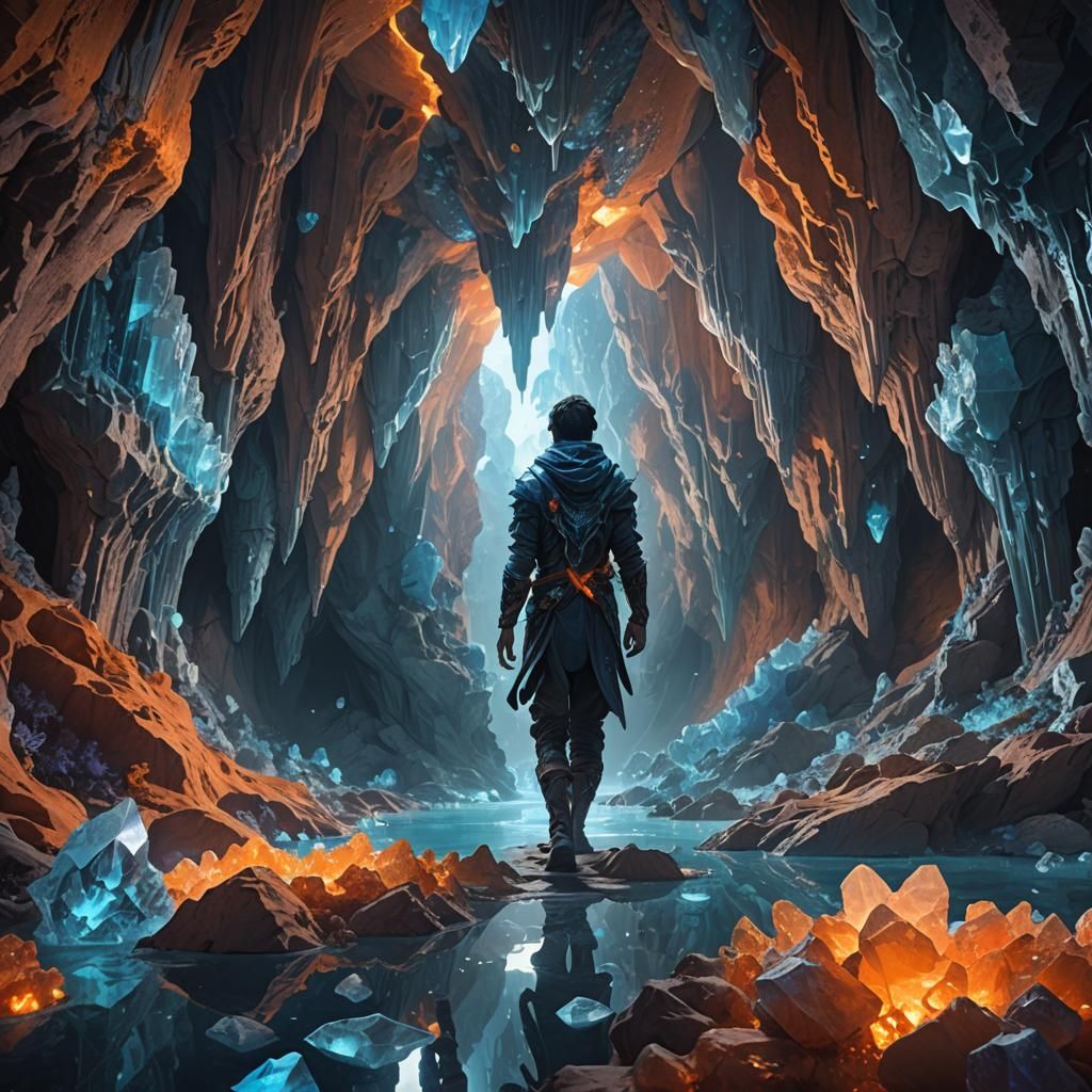 Astral Projection in Azure Crystalline Caves