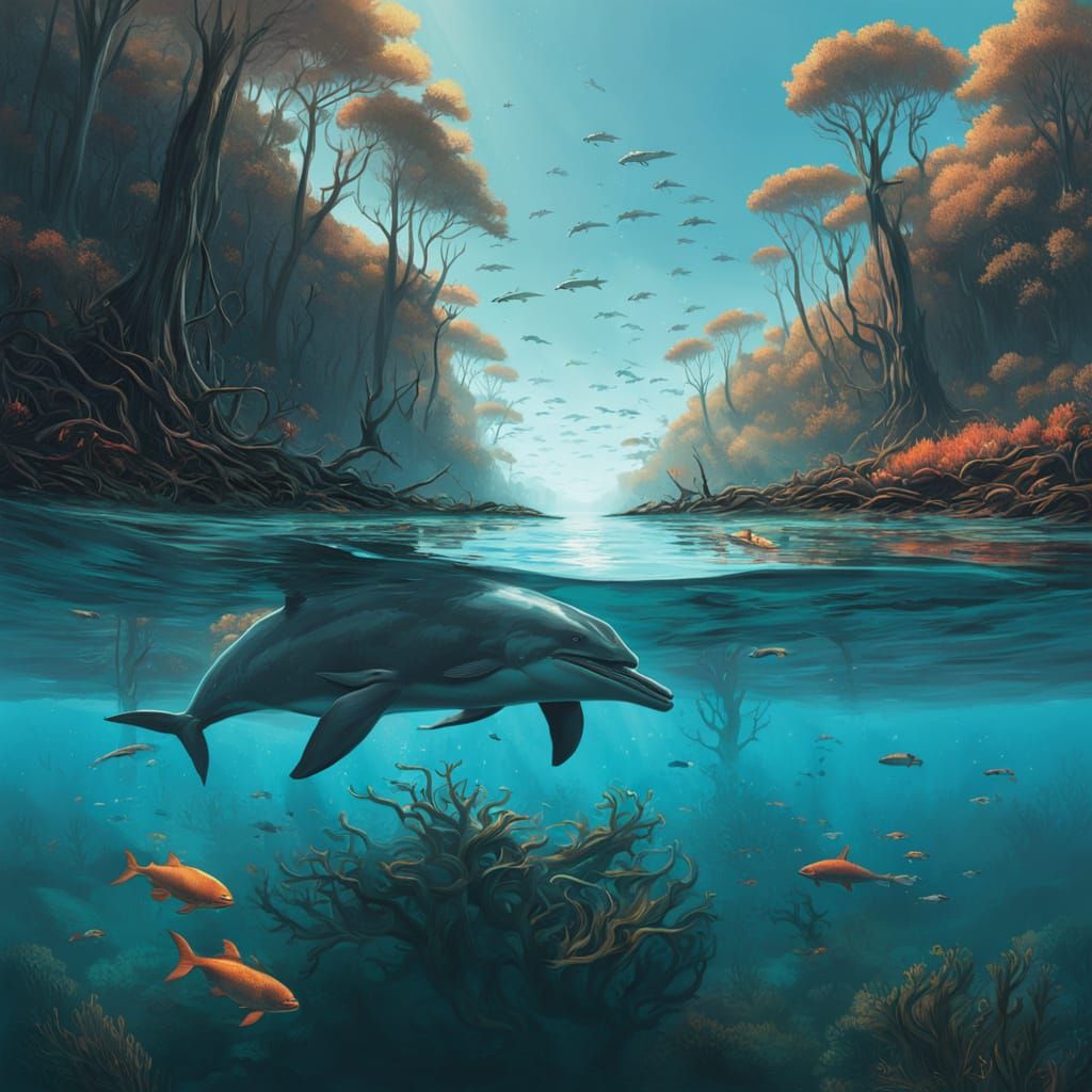 Underwater Realm Meets Mystical Skies in Cinematic Fusion