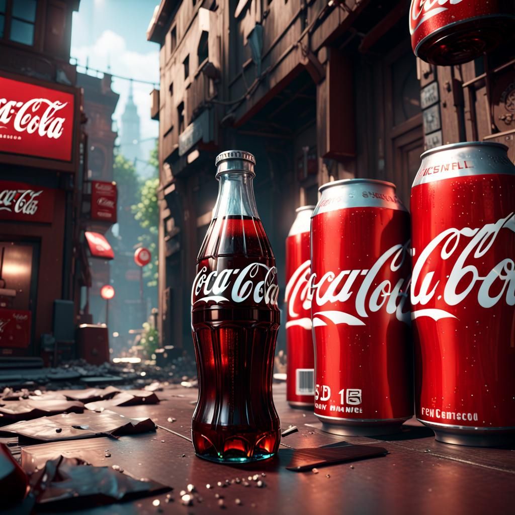 Coca-Cola Product in 3D Cinematic Style