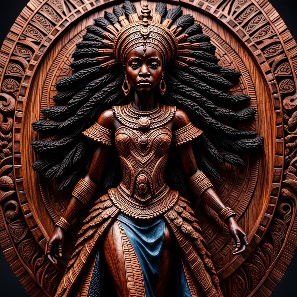 A wooden  Queen of Africa