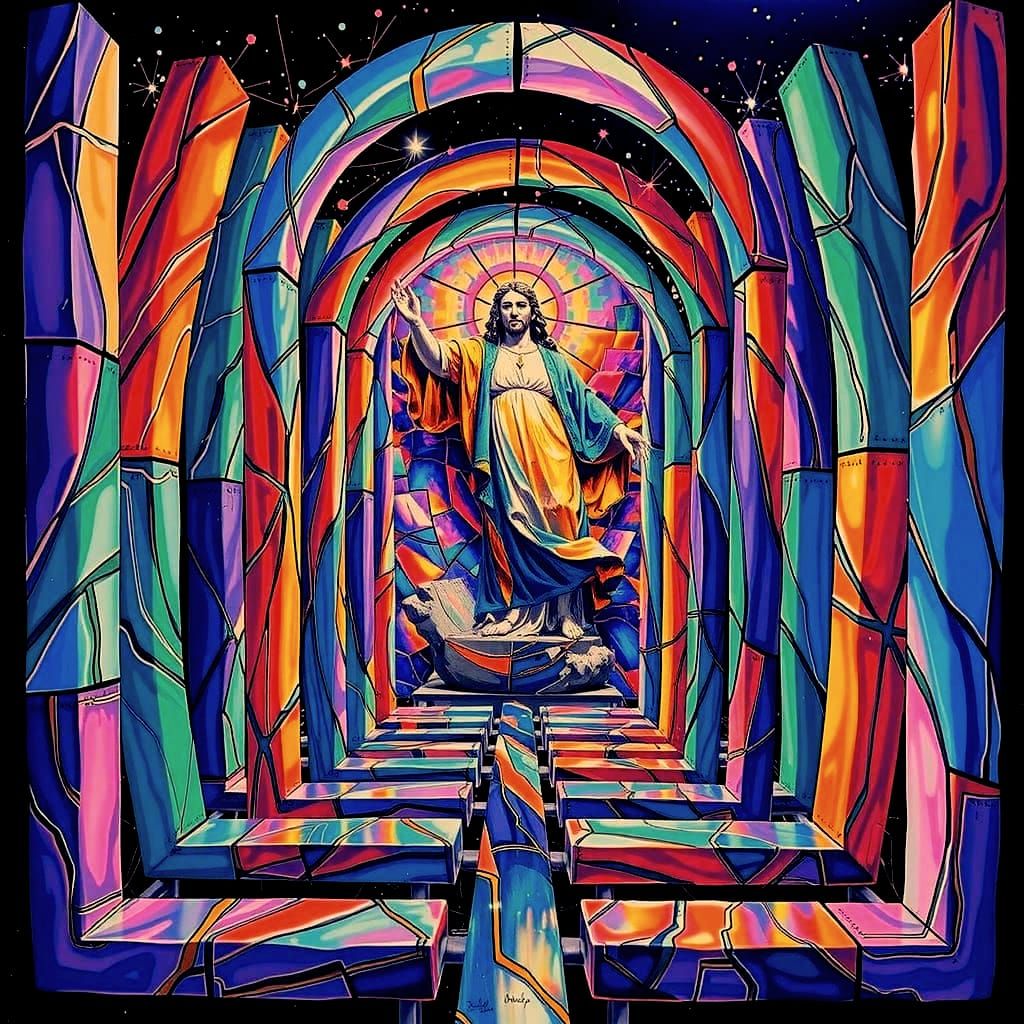 Hyperrealistic Sculpture with Vivid Colors and Dynamic Light...