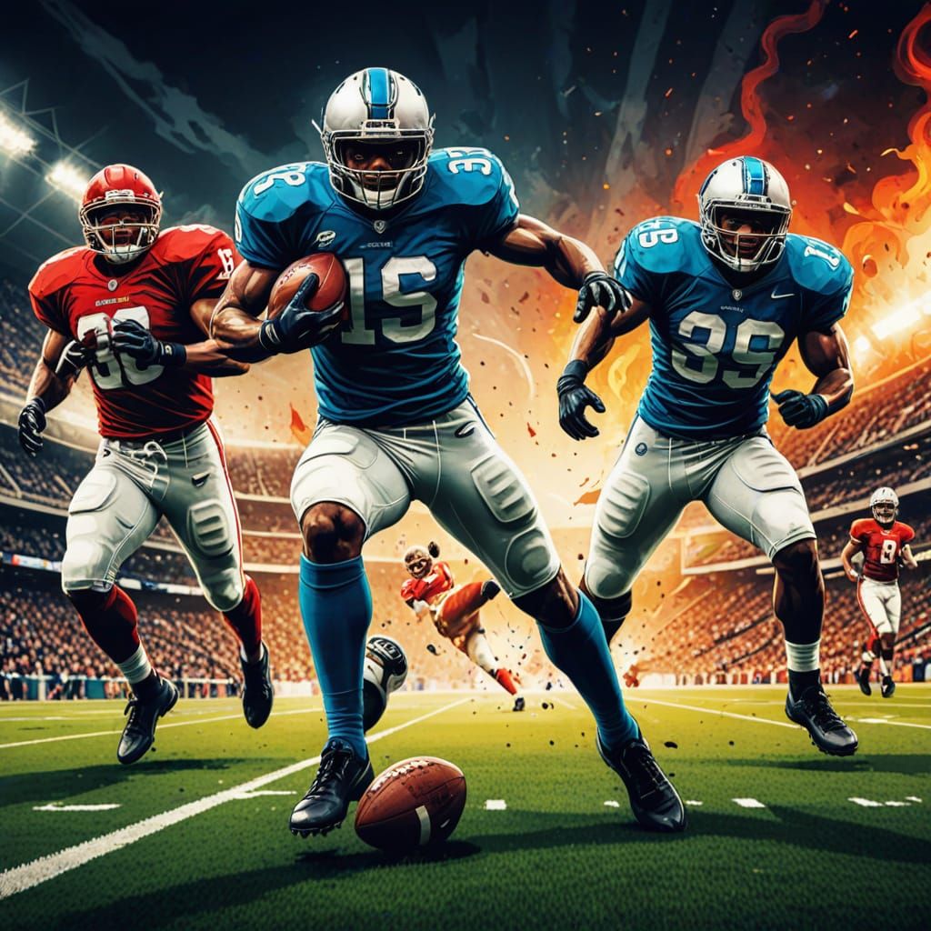 Dynamic Football Kicks in Bold Comic Art Style