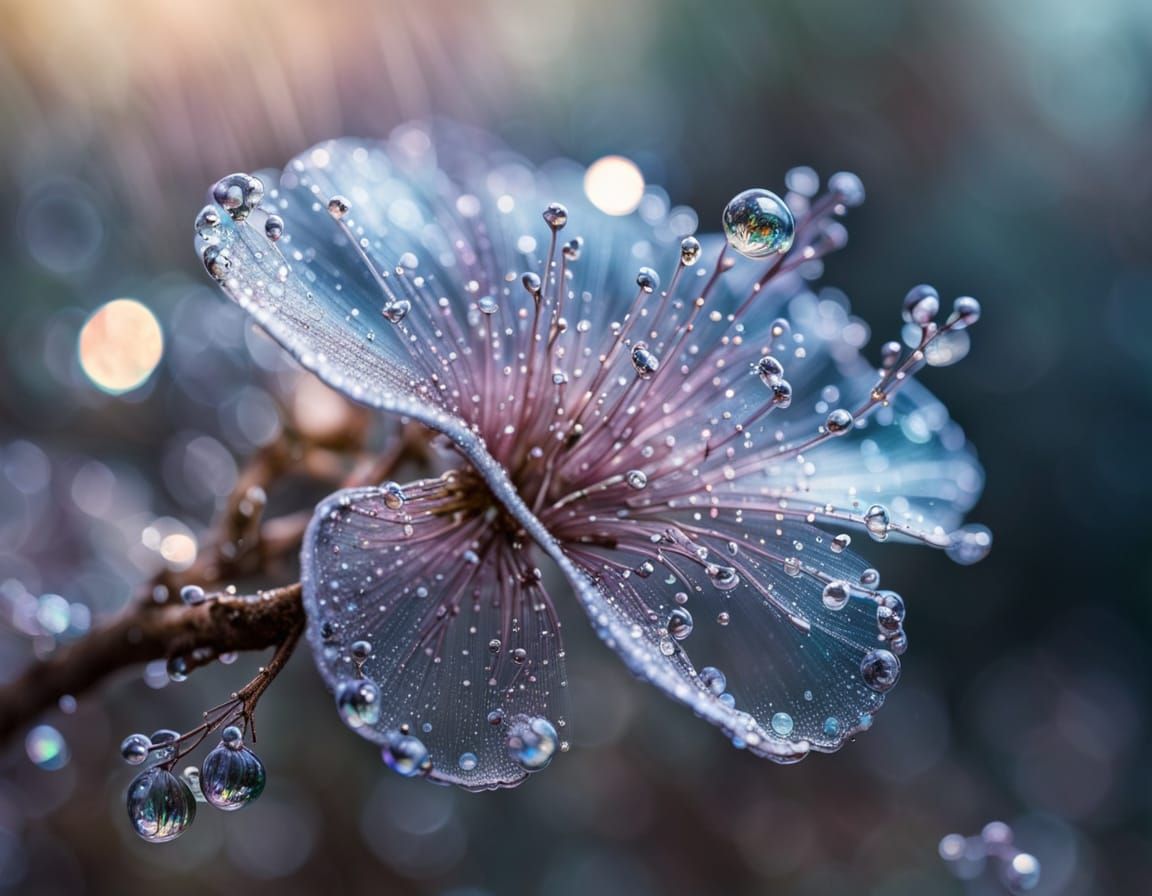 Ethereal Iridescent Bloom in Cosmic Harmony