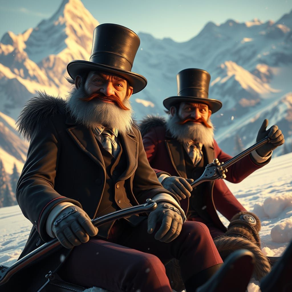 Dwarfs in Fancy Suits Explore Swiss Alps