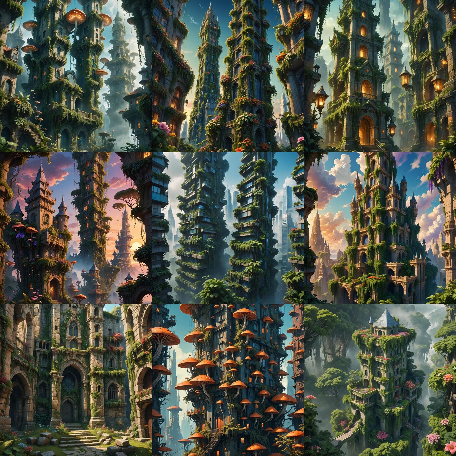 Lush Greenery Adorns a Towering Skyscraper