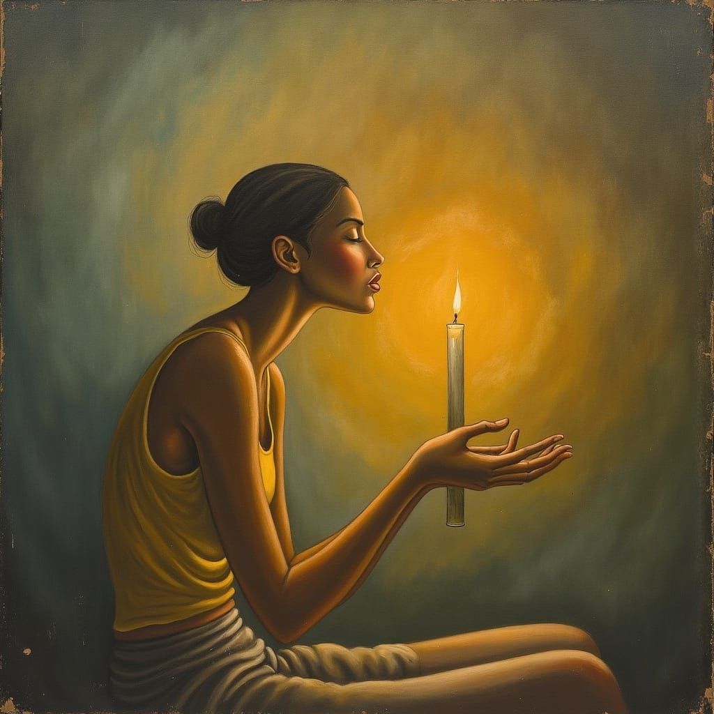 Contemplative Woman in Golden Light: Serene Meditation