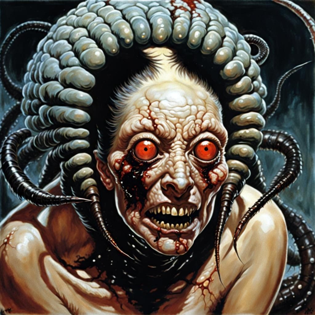 Parasitic Leech Horror: Embedded in a Woman's Face