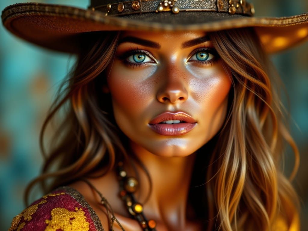 Tricia Helfer as Cherokee Sheriff in Vibrant Detail