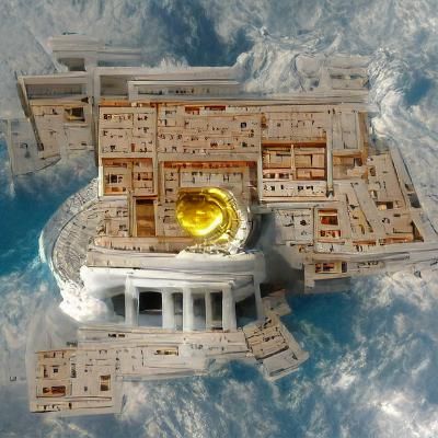 Futuristic Ancient Greek Palace in Space