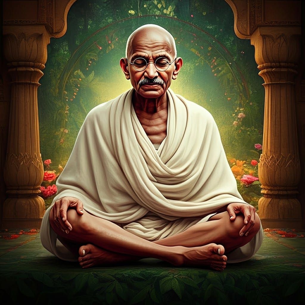 Photorealistic Image of Gandhi in Meditation