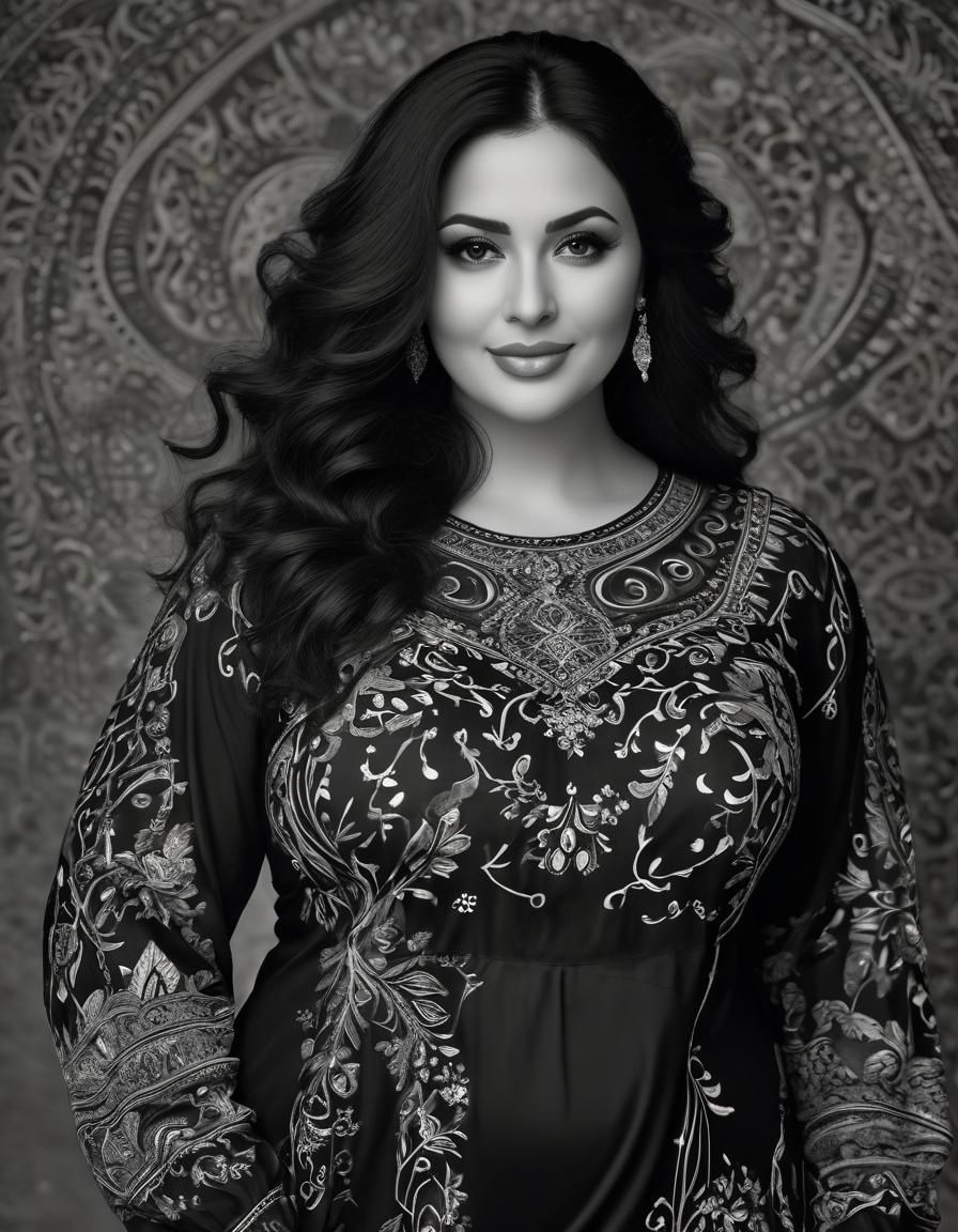 Monochrome Portrait of a Confident Middle-Eastern Woman