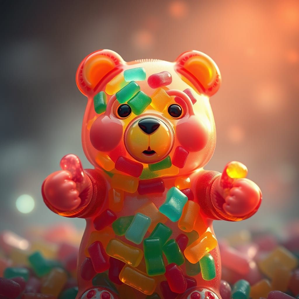 Gummy Bear Embracing You in a Whimsical Hug