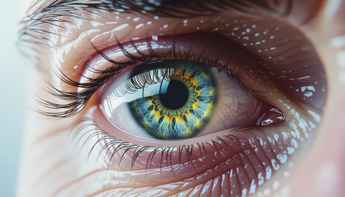 Macro Eye Tear: Hyperrealistic Art Inspired by Haeckel
