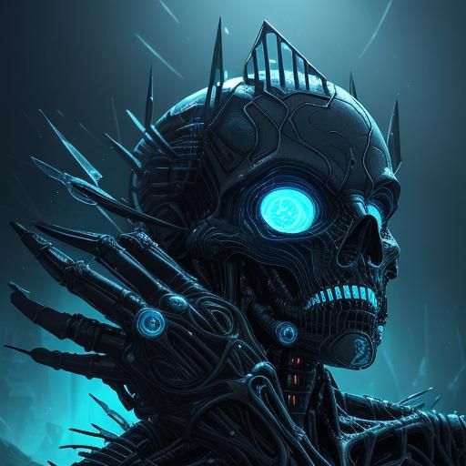 Alien Trapped in Crystal: Biomechanical Surrealism