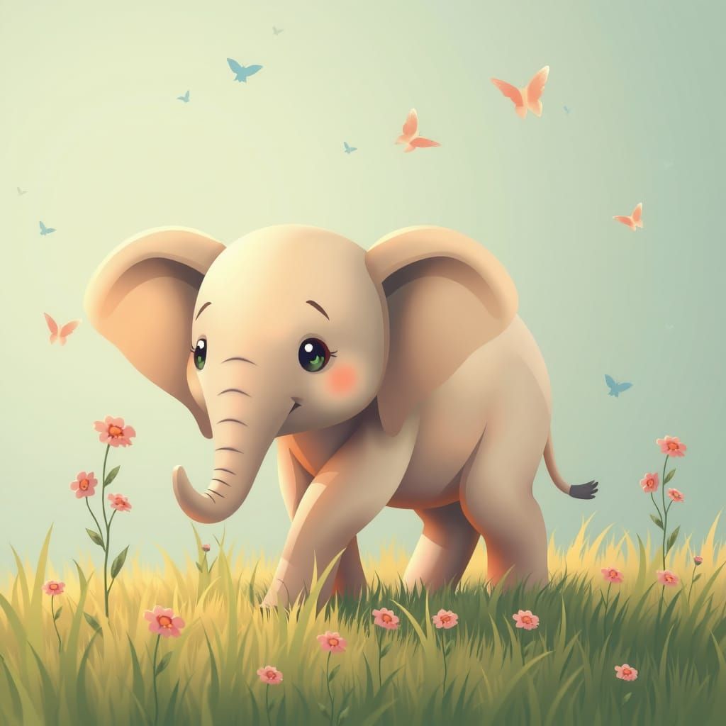 Cute and Cuddly Little Elephant Portrait