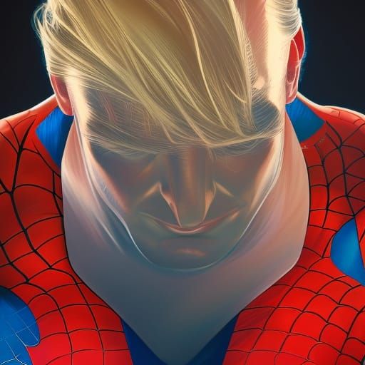 Detailed Portrait of Spiderman Character Concept Art