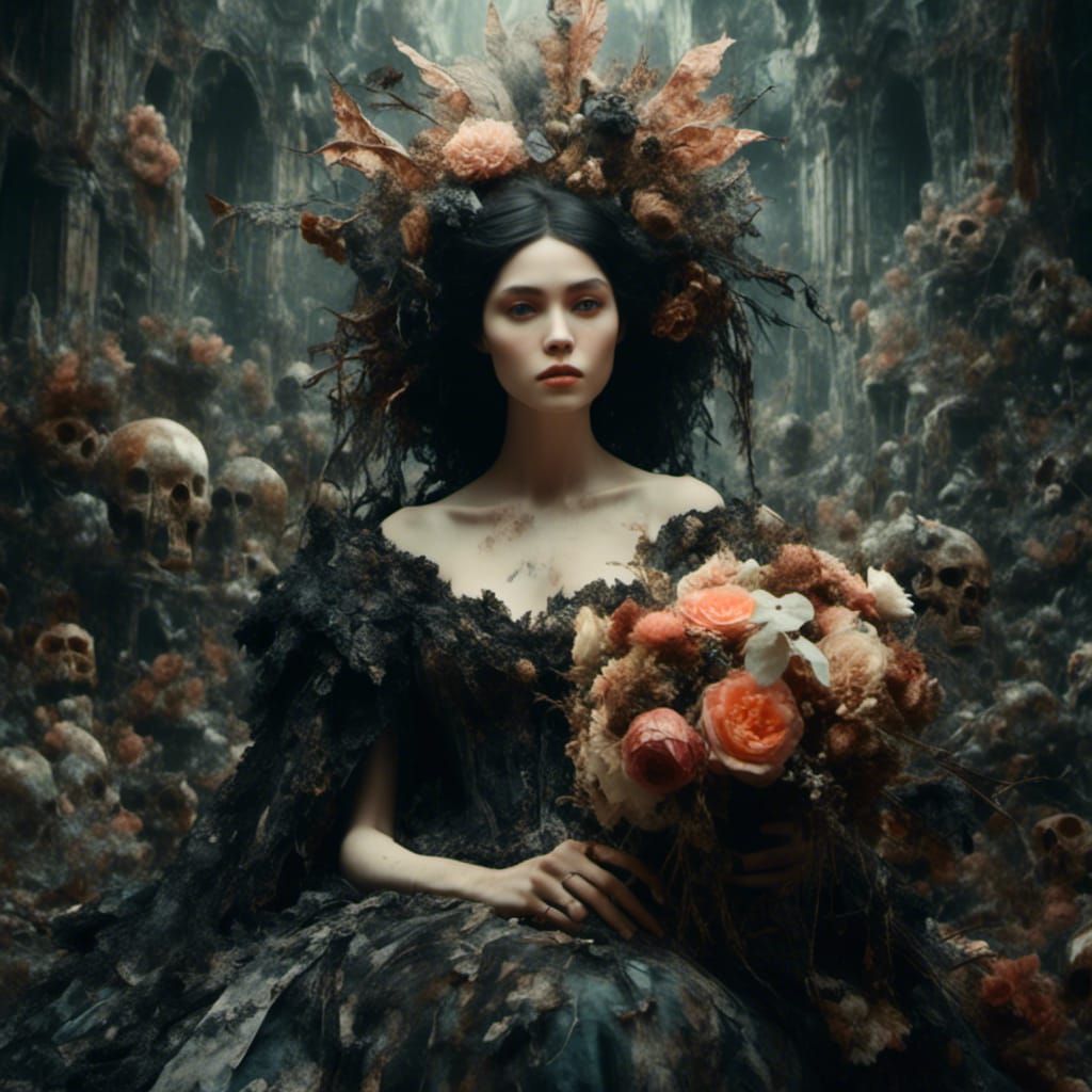 Fairytale Black Bouquet with Cute Expression