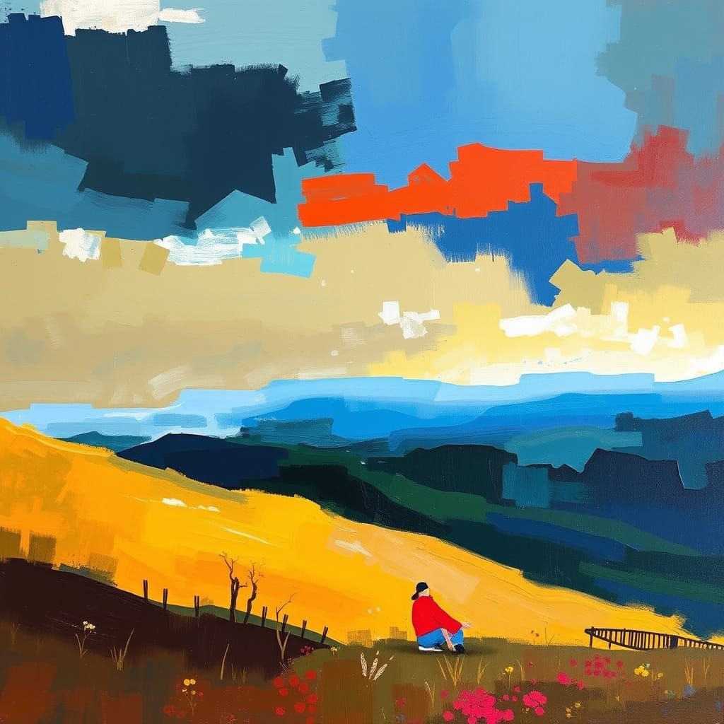 Rothko-Inspired Oil Painting of Garrowby Hill