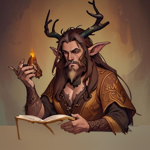 Detailed Faun Portrait in a Fantasy Concept Art Style
