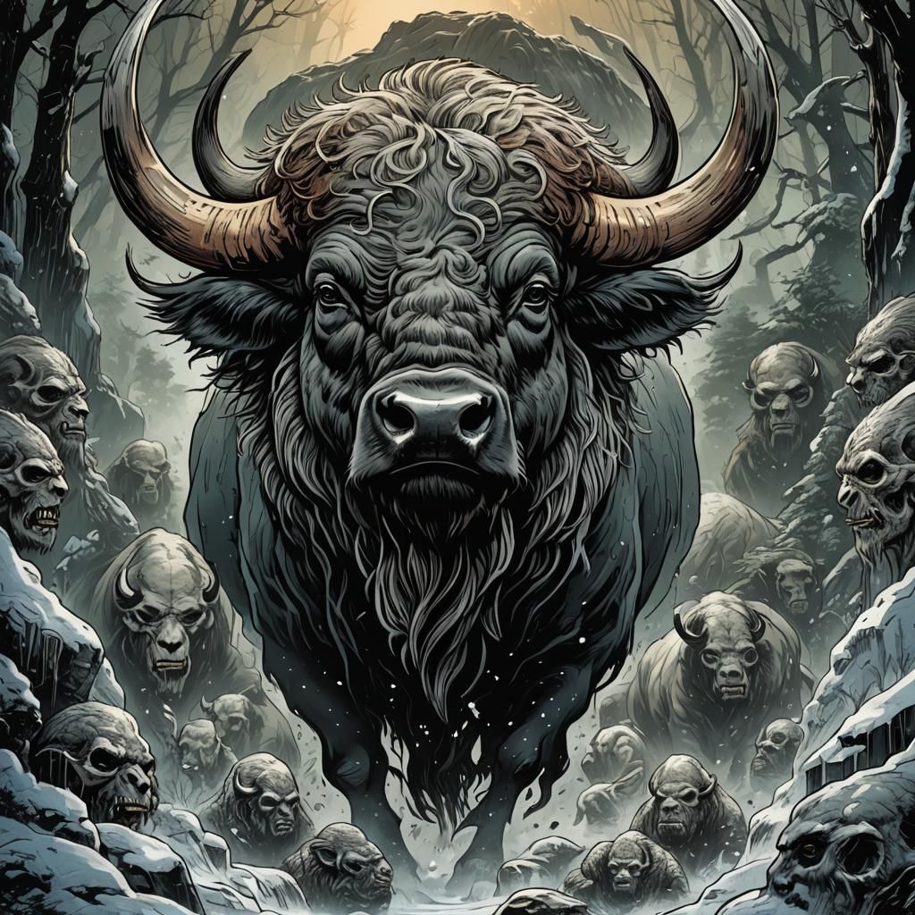 buffalo head, full page