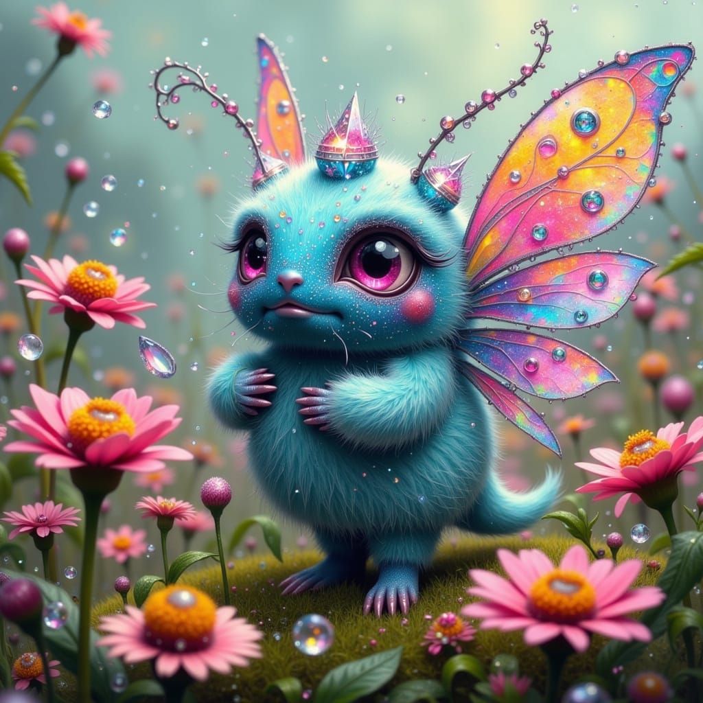 Whimsical Fairy Punk Fae in Gingham Patterned Wings