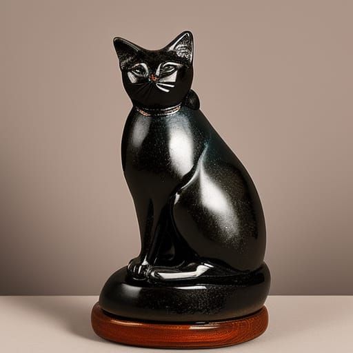 Abyssinian Cat: Ceramic Sculpture in Modern Style