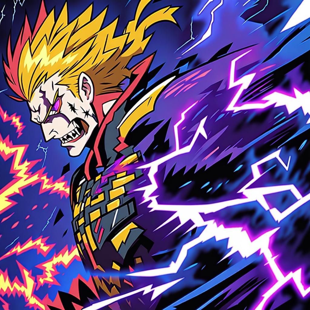 Savage Anime Villain Unleashes Fury Amidst Thunderstorm