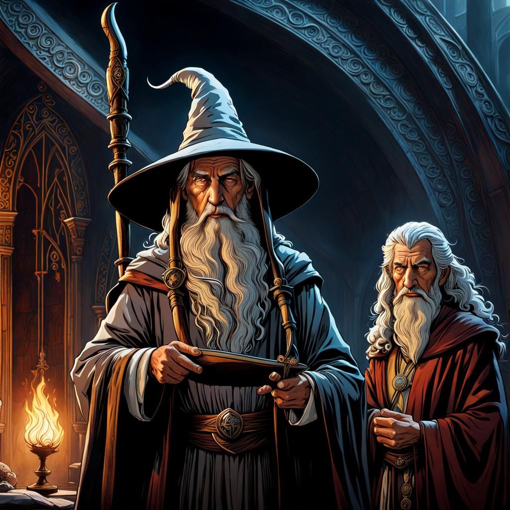 Gandalf, Raistlin and Elmister