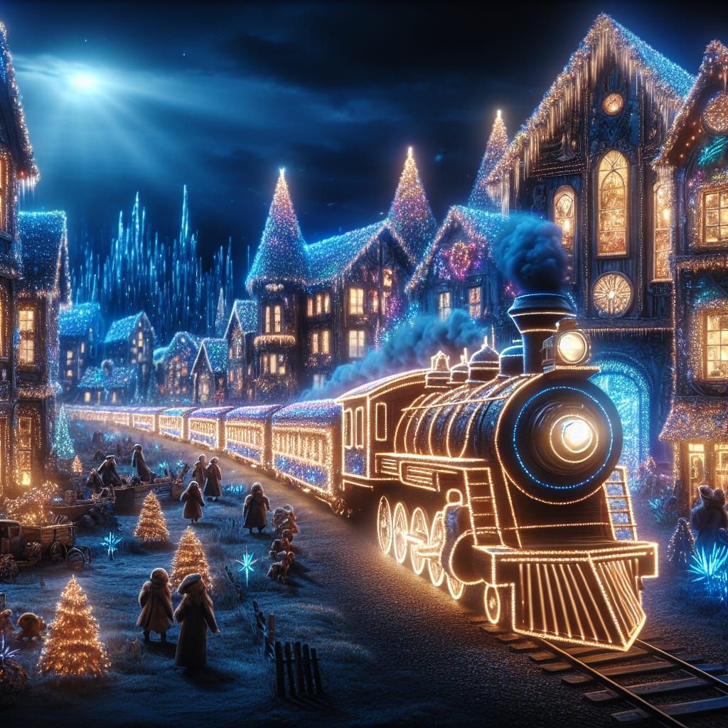 Magical Train Illuminates Whimsical Christmas Village in a R...