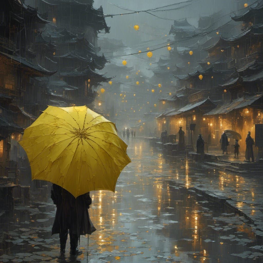 Sinister Yellow Umbrella by Rutkowski Style