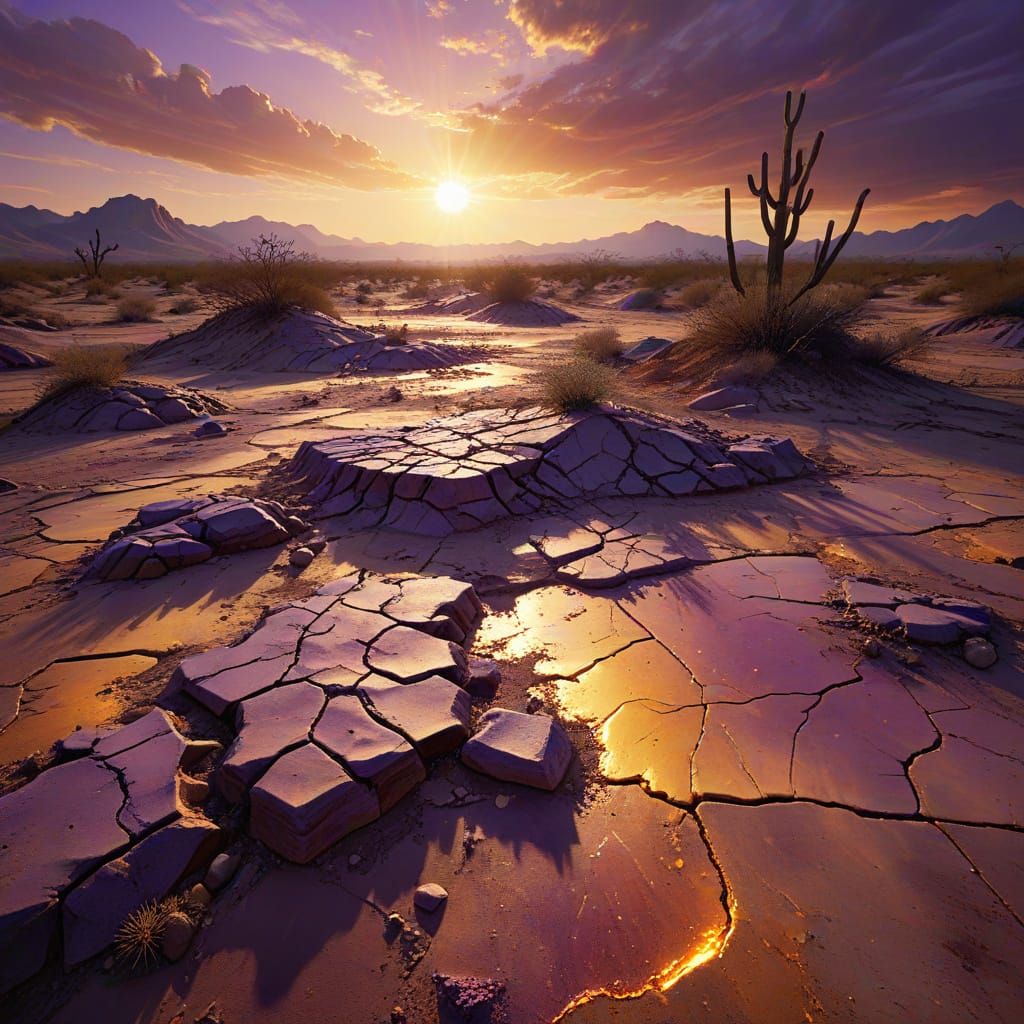 Hopeful Desert Landscape in Triadic Colors