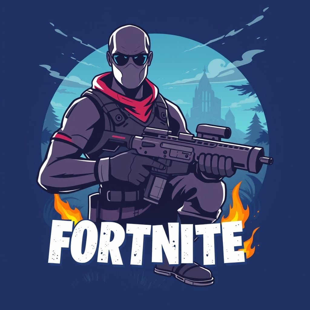 Vibrant Retro Gaming Design in Fortnite Style