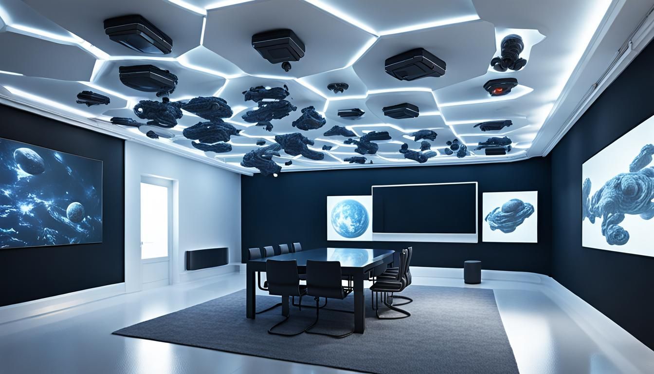 Hyperrealistic White Room with Upside Down Objects