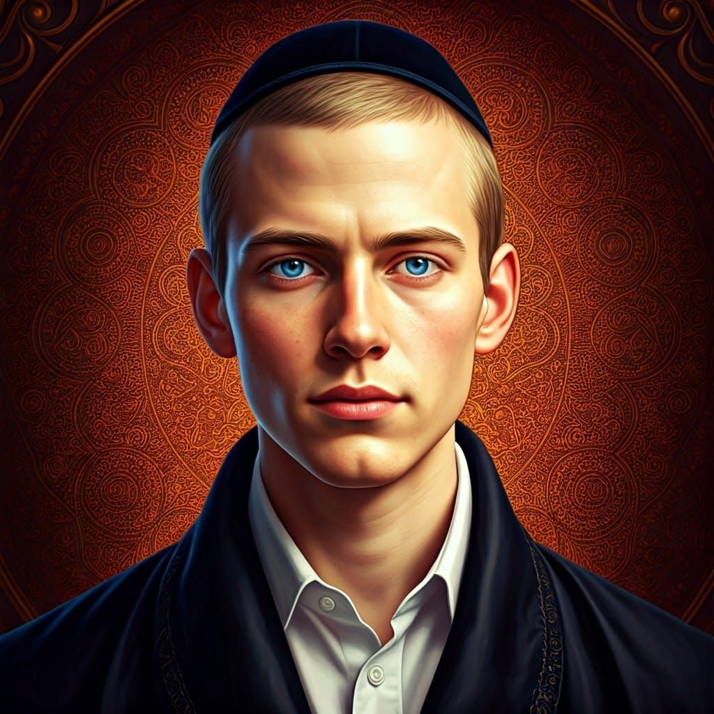 A Delicate Jewish Chassidic Youth Radiates Serenity