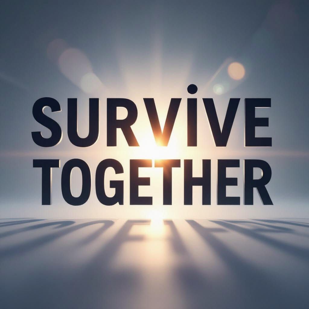 Bold "Survive Together" Text on Gradient Background