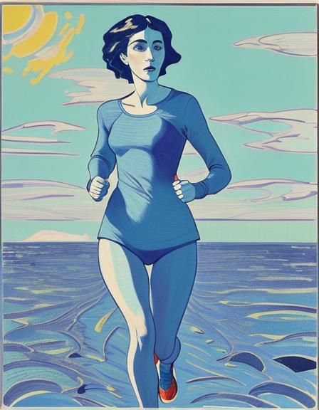 Woman Gazing Skyward in Fauvist-Impressionist Style