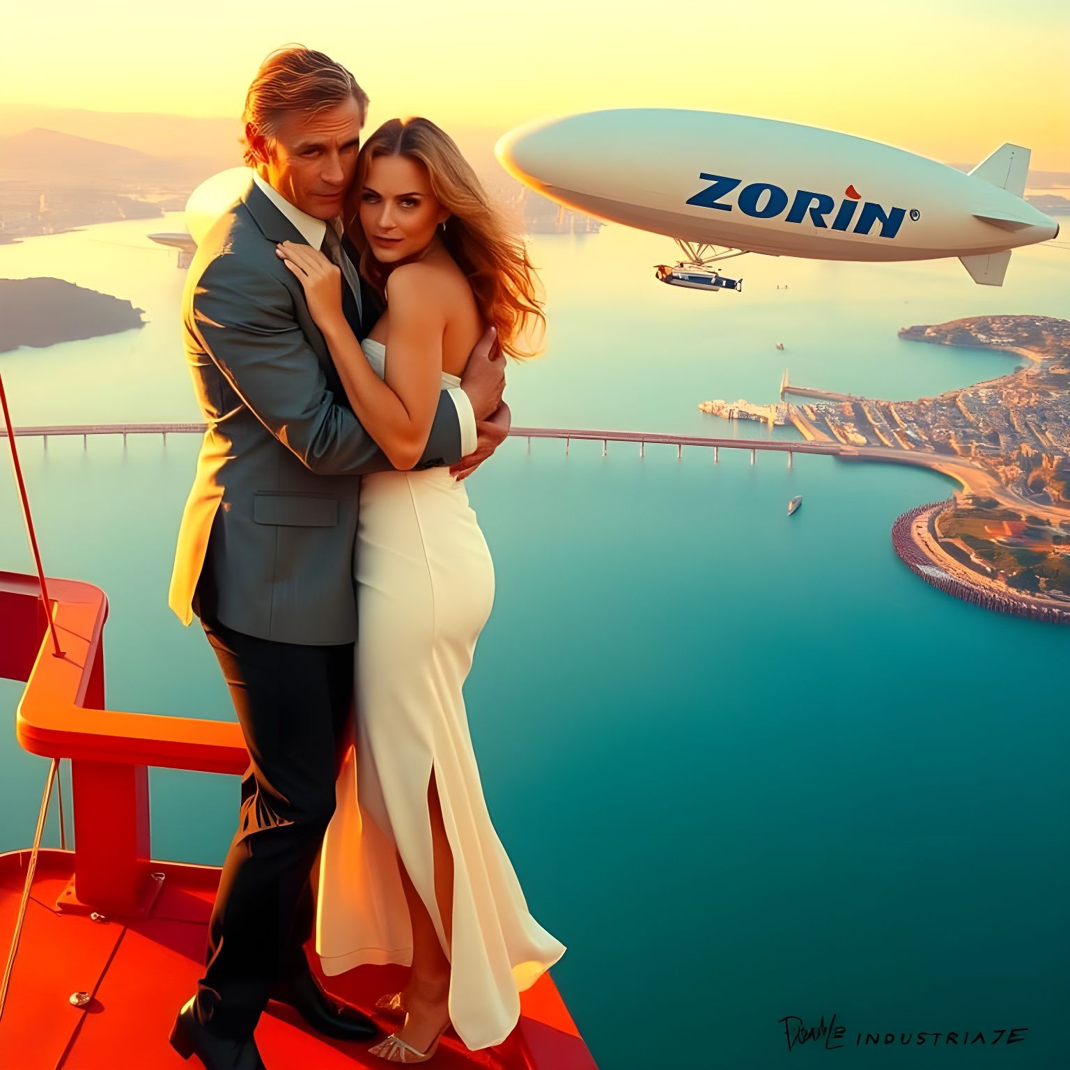 James Bond and Stacey Stand Tall on Golden Gate Bridge